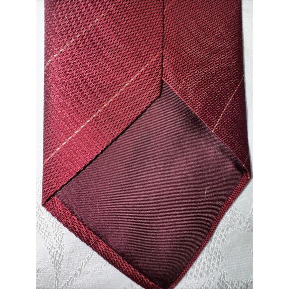 Venanzi 60" Textured Woven Repp Stripes Silk Tie Neckties Made in Italy 4" Wide - Picture 3 of 5